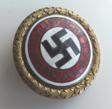 N.S.D.A.P. LARGE GOLDEN PARTY BADGE