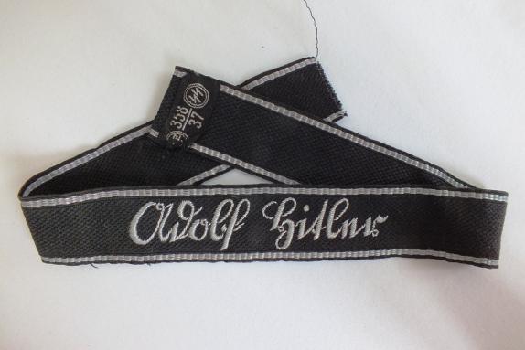 LSSAH VT OFFICERS CUFF BAND WITH 1937 RZM TAG