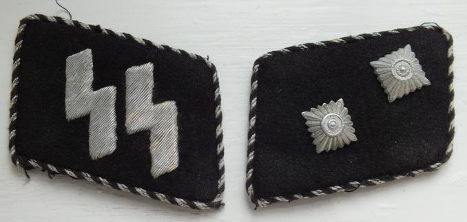 LSSAH NCO COLLAR TAB SET SS-OBERSCHARFUHRER KARL HOLLANDER