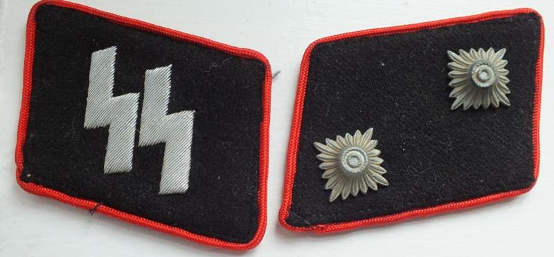 WSS RED PIPED NCO COLLAR TAB SET