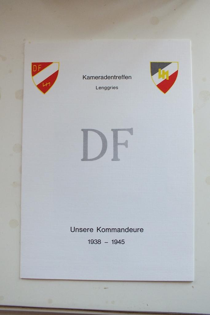 SS.RGT. 'DER FUHRER' COMMANDERS TREFFEN SOUVENIRE CARD