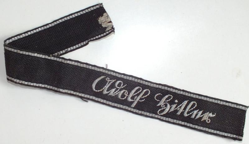 LSSAH HAND EMBROIDERED OFFICER CUFF TITLE