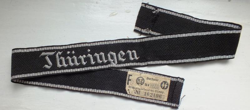 SS-TOTENKOPF STANDARTE THURINGEN CUFF TITLE