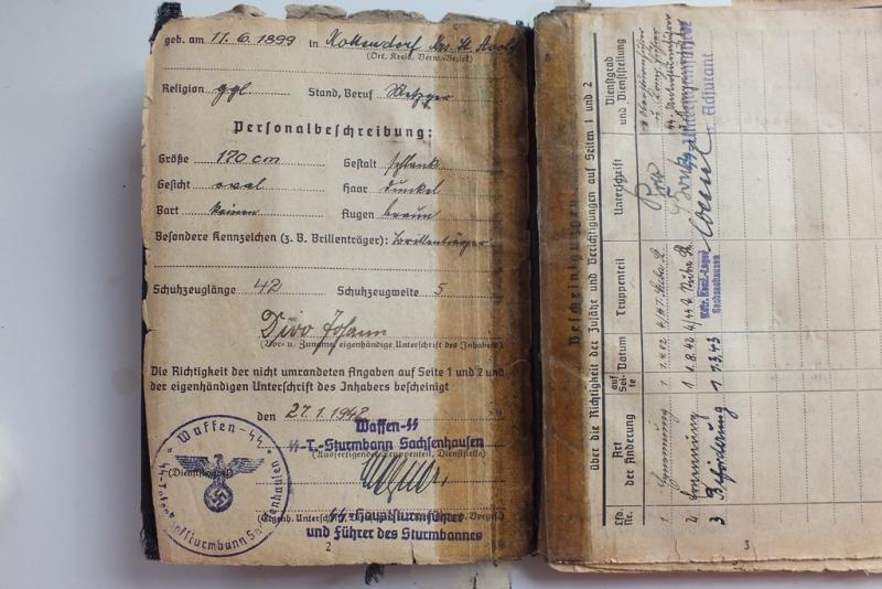 SS-KZ SOLDBUCH HISTORIC DOCUMENT