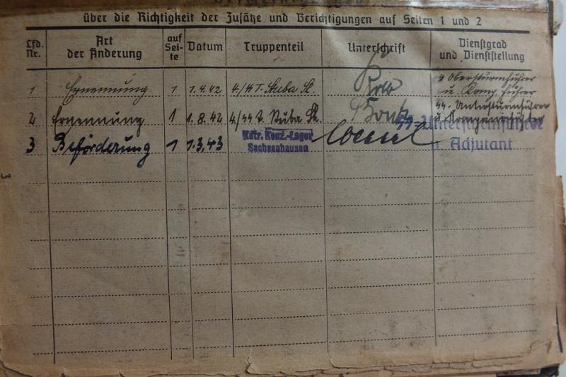 SS-KZ SOLDBUCH HISTORIC DOCUMENT